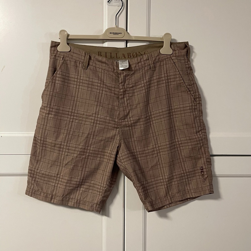 Billabong Mens Plaid Hybrid Walk Shorts Brown Check Size 36‎ M2201HAS